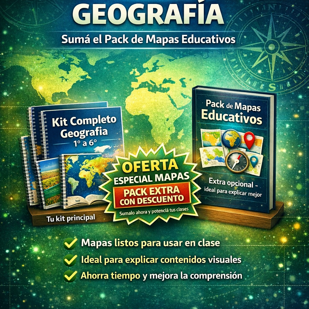 🗺️Geografia lista + Pack de Mapas Educativos