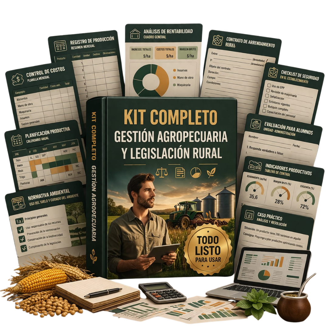 KIT COMPLETO GESTIÓN AGROPECUARIA Y LEGISLACIÓN RURAL